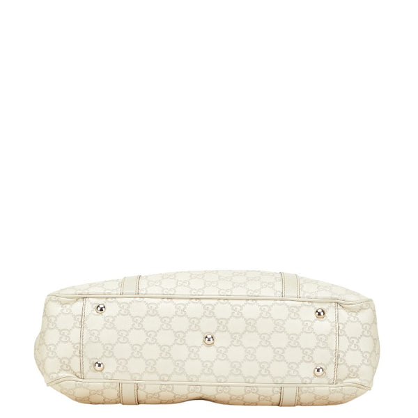 グッチ グッチシマ GGツインズ トートバッグ ショルダーバッグ 232957 アイボリー グレー レザー レディース GUCCI 【中古】