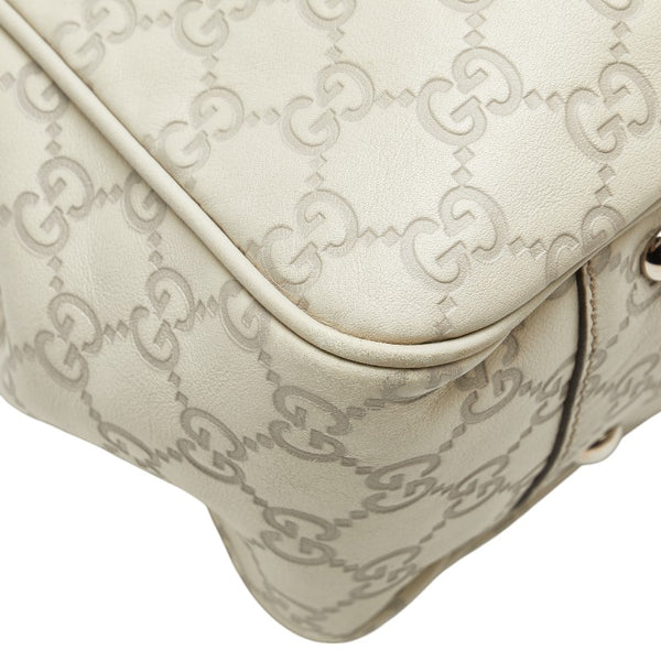 グッチ グッチシマ GGツインズ トートバッグ ショルダーバッグ 232957 アイボリー グレー レザー レディース GUCCI 【中古】