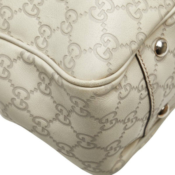 グッチ グッチシマ GGツインズ トートバッグ ショルダーバッグ 232957 アイボリー グレー レザー レディース GUCCI 【中古】