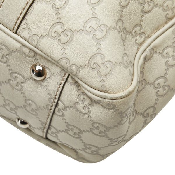 グッチ グッチシマ GGツインズ トートバッグ ショルダーバッグ 232957 アイボリー グレー レザー レディース GUCCI 【中古】