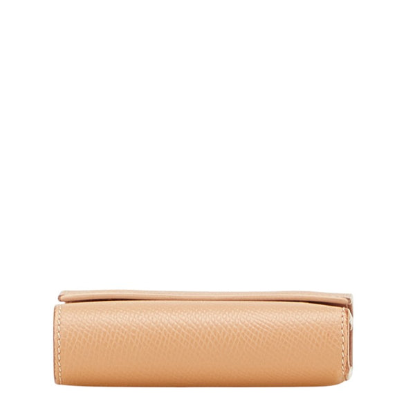 セリーヌ スモール トリフォールドウォレット 三つ折り財布 ベージュ レザー レディース CELINE 【中古】