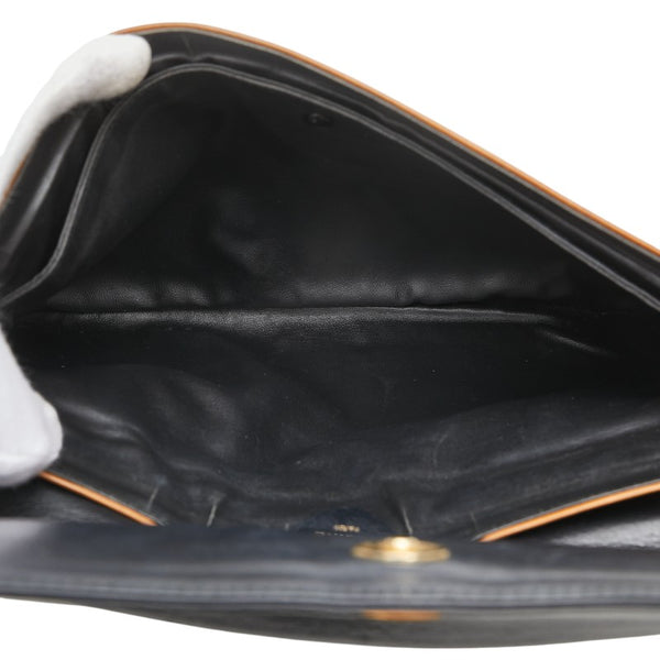 セリーヌ 馬車金具 クラッチバッグ セカンドバッグ ブラック レザー メンズ CELINE 【中古】