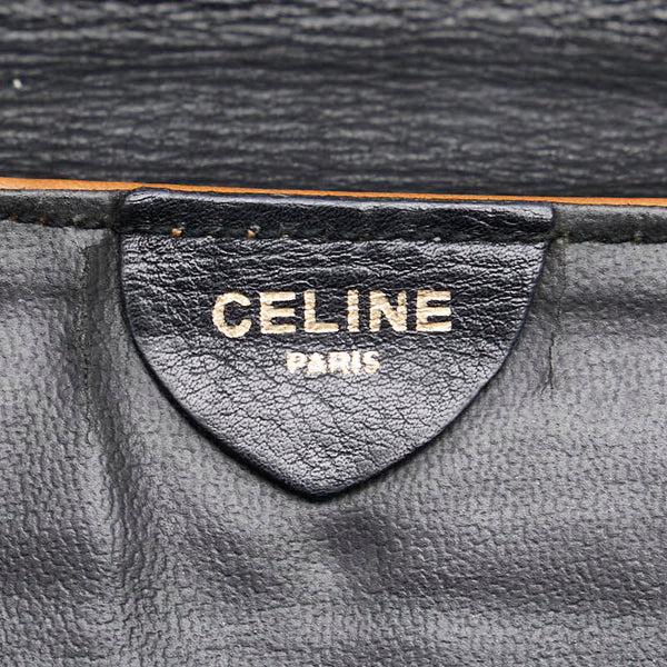 セリーヌ 馬車金具 クラッチバッグ セカンドバッグ ブラック レザー メンズ CELINE 【中古】