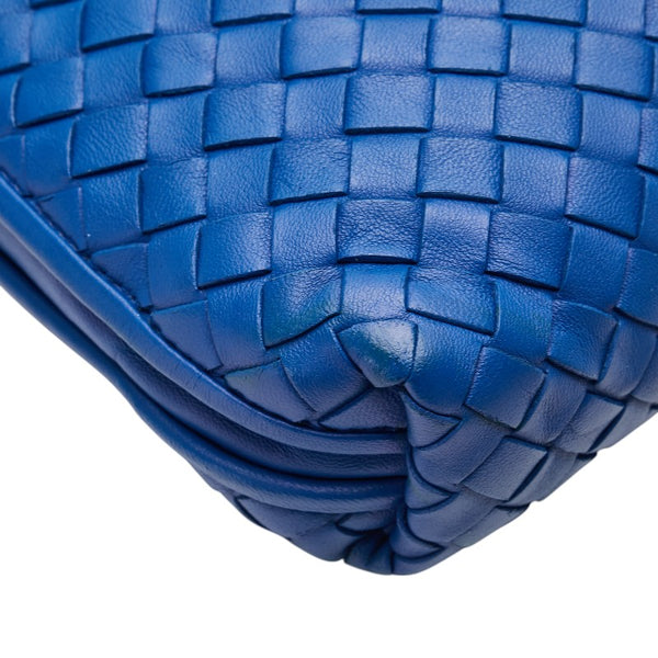 ボッテガヴェネタ イントレチャート 斜め掛け ショルダーバッグ ブルー レザー レディース BOTTEGAVENETA 【中古】
