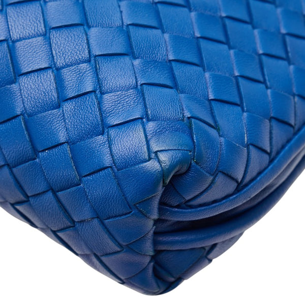 ボッテガヴェネタ イントレチャート 斜め掛け ショルダーバッグ ブルー レザー レディース BOTTEGAVENETA 【中古】