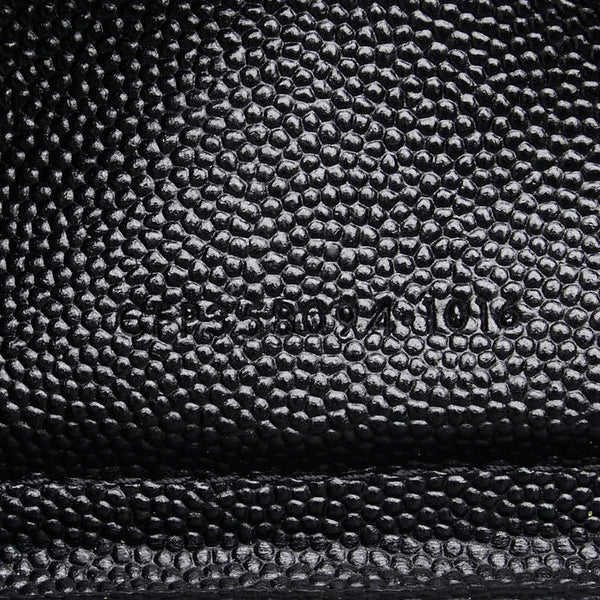 サンローラン YSLロゴ Vステッチ 長財布 ラウンドファスナー ブラック レザー レディース SAINT LAURENT 【中古】
