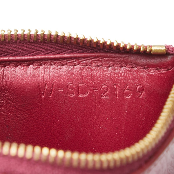 セリーヌ フラグメントケース カードケース ピンク ボルドー レザー レディース CELINE 【中古】