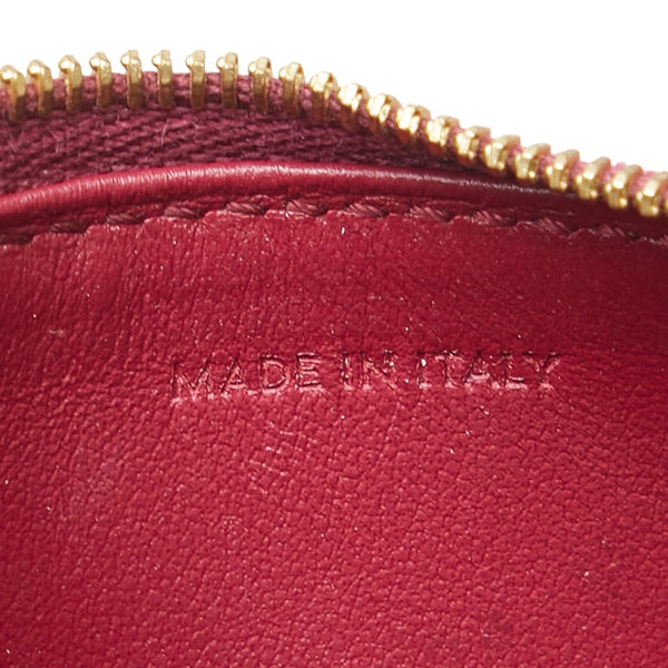 セリーヌ フラグメントケース カードケース ピンク ボルドー レザー レディース CELINE 【中古】