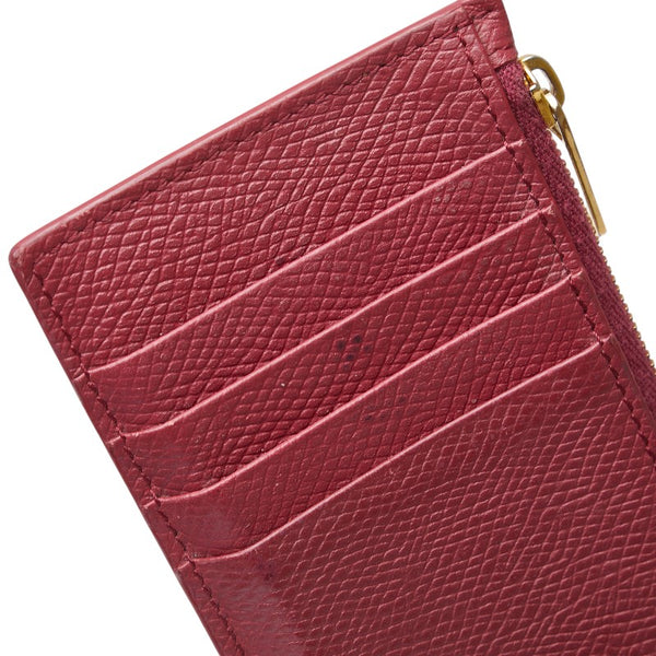 セリーヌ フラグメントケース カードケース ピンク ボルドー レザー レディース CELINE 【中古】