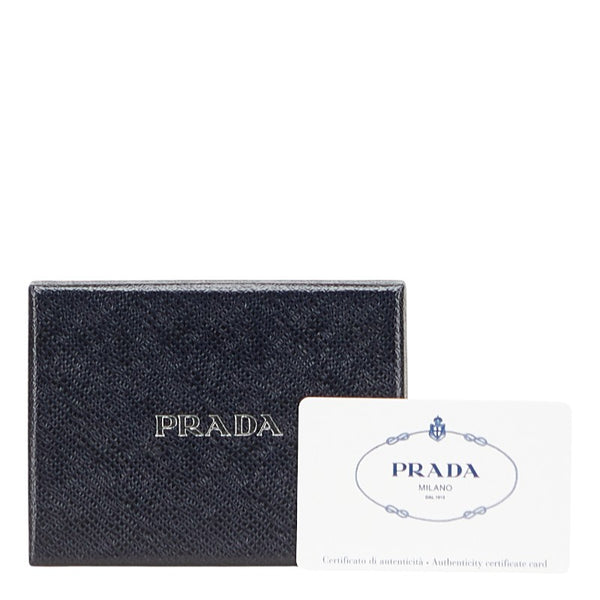 プラダ 名刺入れ カードケース 1M0208 ピンク レザー レディース PRADA 【中古】