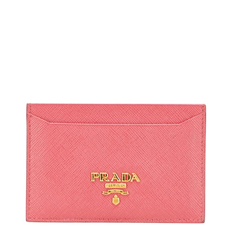 プラダ 名刺入れ カードケース 1M0208 ピンク レザー レディース PRADA 【中古】