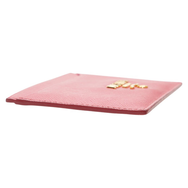 プラダ 名刺入れ カードケース 1M0208 ピンク レザー レディース PRADA 【中古】