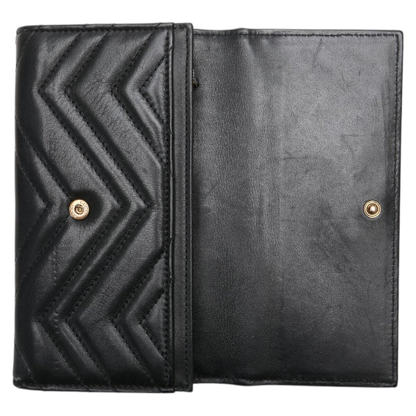 グッチ GGマーモント 長財布 443436 ブラック レザー レディース GUCCI 【中古】