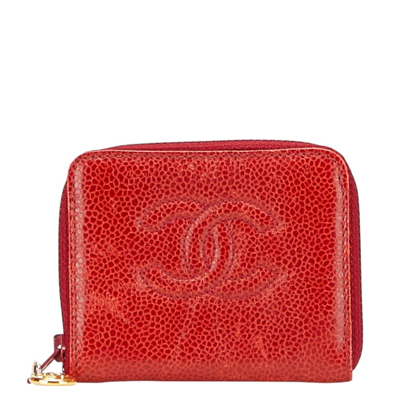 シャネル ココマーク コインケース 小銭入れ レッド キャビアスキン レディース CHANEL 【中古】