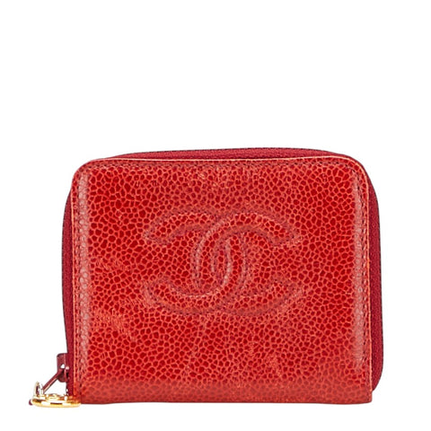 シャネル ココマーク コインケース 小銭入れ レッド キャビアスキン レディース CHANEL 【中古】