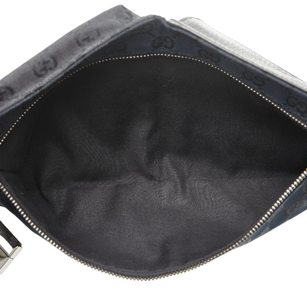 グッチ GGキャンバス ウエストバッグ ボディバッグ 28566 ブラック キャンバス レザー レディース GUCCI 【中古】