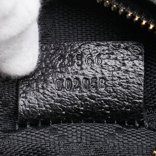 グッチ GGキャンバス ウエストバッグ ボディバッグ 28566 ブラック キャンバス レザー レディース GUCCI 【中古】