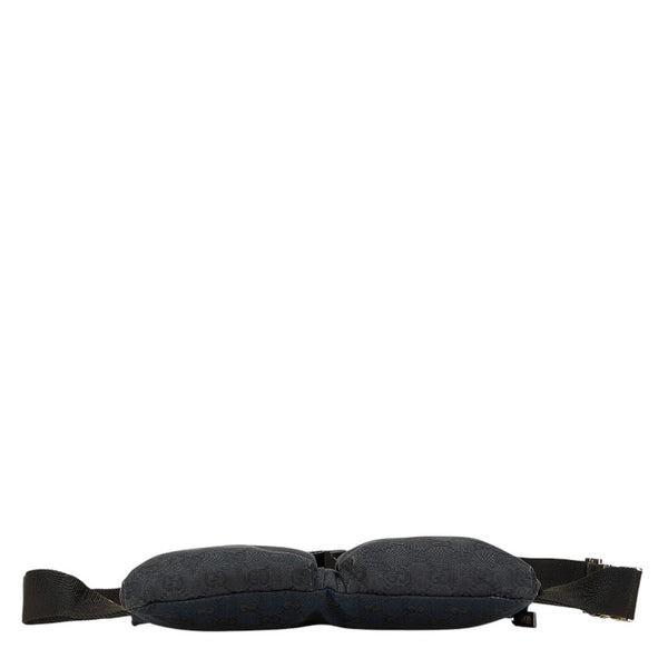 グッチ GGキャンバス ウエストバッグ ボディバッグ 28566 ブラック キャンバス レザー レディース GUCCI 【中古】