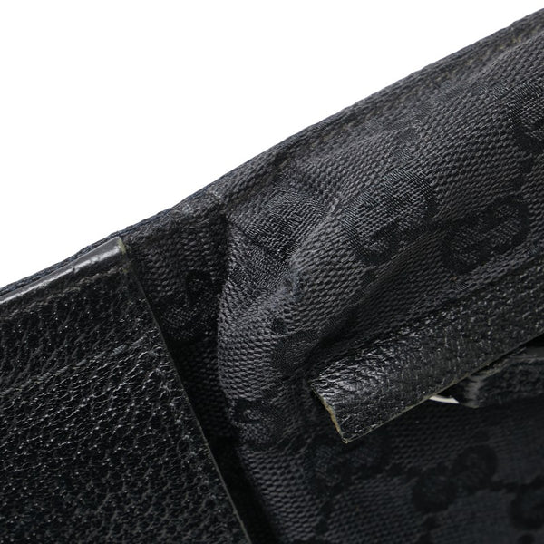 グッチ GGキャンバス ウエストバッグ ボディバッグ 28566 ブラック キャンバス レザー レディース GUCCI 【中古】