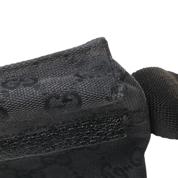 グッチ GGキャンバス ウエストバッグ ボディバッグ 28566 ブラック キャンバス レザー レディース GUCCI 【中古】