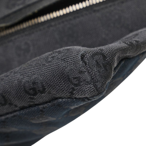 グッチ GGキャンバス ウエストバッグ ボディバッグ 28566 ブラック キャンバス レザー レディース GUCCI 【中古】