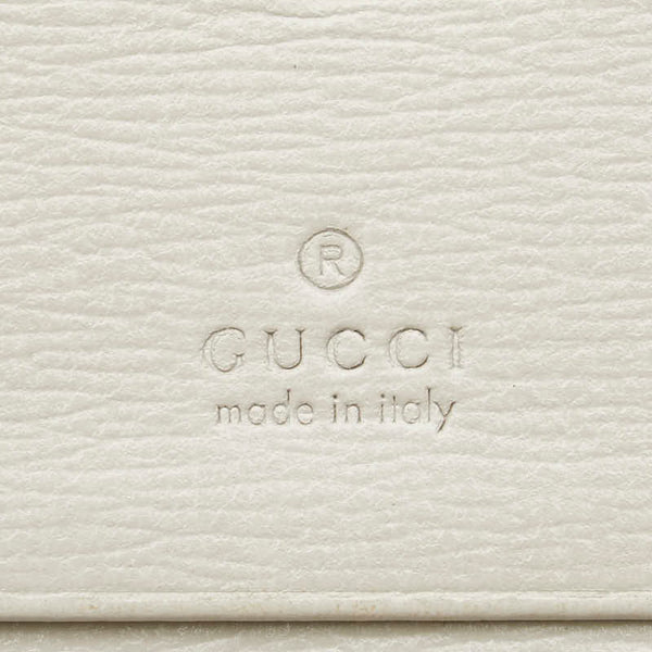 グッチ GGスプリーム ホースビット 二つ折り財布 621887 ベージュ ホワイト PVC レザー レディース GUCCI 【中古】