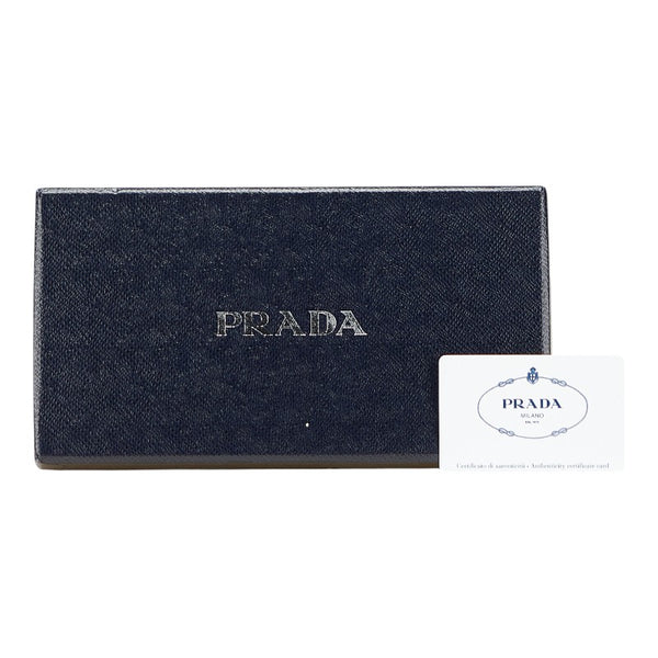 プラダ 三角ロゴプレート ラウンドファスナー 長財布 1ML506 レッド レザー サフィアーノレザー レディース PRADA 【中古】