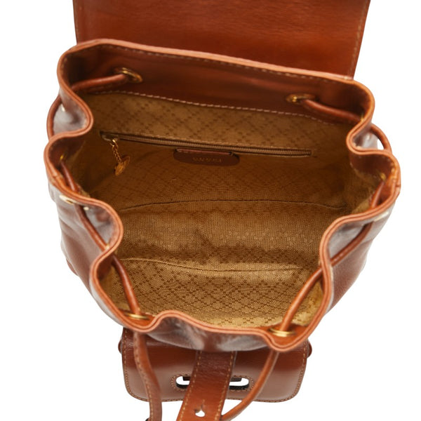グッチ バンブー リュック バックパック 003 1998 0030 ブラウン レザー レディース GUCCI 【中古】