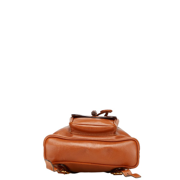 グッチ バンブー リュック バックパック 003 1998 0030 ブラウン レザー レディース GUCCI 【中古】