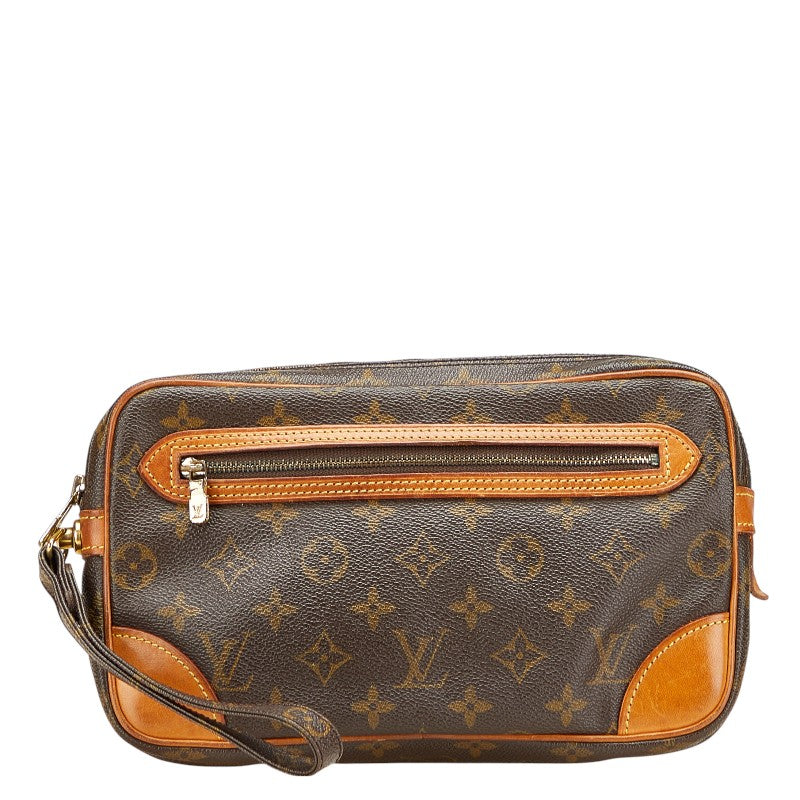 ルイ ヴィトン モノグラム マルリードラゴンヌGM セカンドバッグ M51825 ブラウン PVC レザー レディース LOUIS VUITTON 【中古】