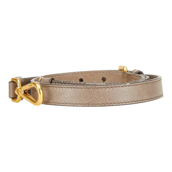 プラダ ショルダーストラップ グレー ゴールド レザー レディース PRADA 【中古】