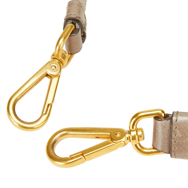 プラダ ショルダーストラップ グレー ゴールド レザー レディース PRADA 【中古】