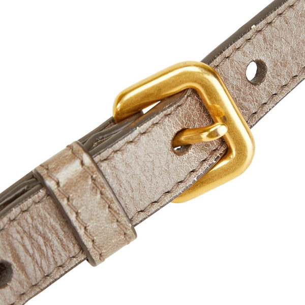 プラダ ショルダーストラップ グレー ゴールド レザー レディース PRADA 【中古】