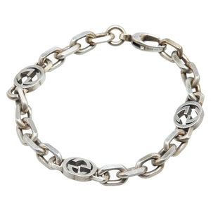 グッチ インターロッキングG ブレスレット #16 SV925 シルバー レディース GUCCI 【中古】