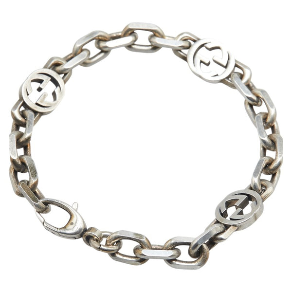 グッチ インターロッキングG ブレスレット #16 SV925 シルバー レディース GUCCI 【中古】
