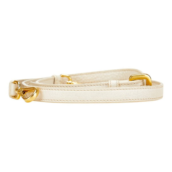 プラダ ショルダーストラップ アイボリー ゴールド レザー レディース PRADA 【中古】