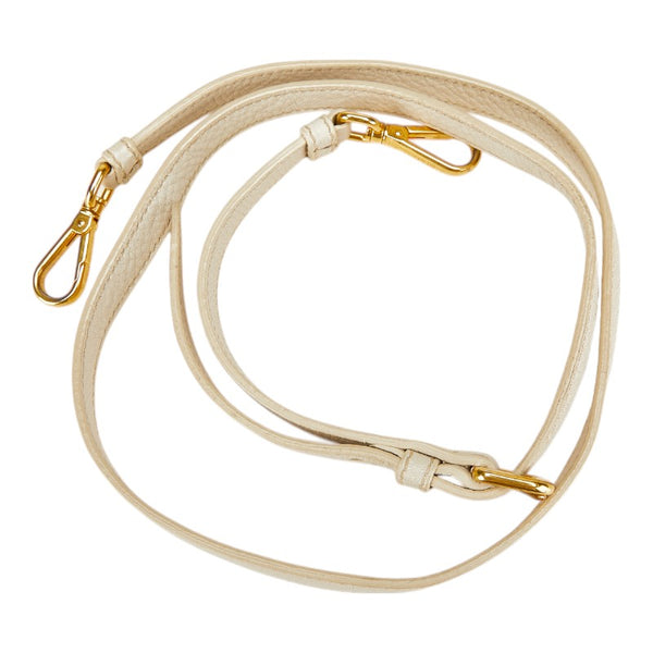 プラダ ショルダーストラップ アイボリー ゴールド レザー レディース PRADA 【中古】