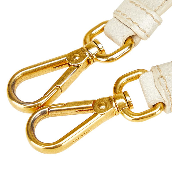 プラダ ショルダーストラップ アイボリー ゴールド レザー レディース PRADA 【中古】