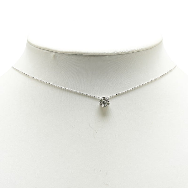 K18WG ホワイトゴールド ダイヤ0.50ct フラワー 花 モチーフ ペンダントネックレス レディース 【中古】