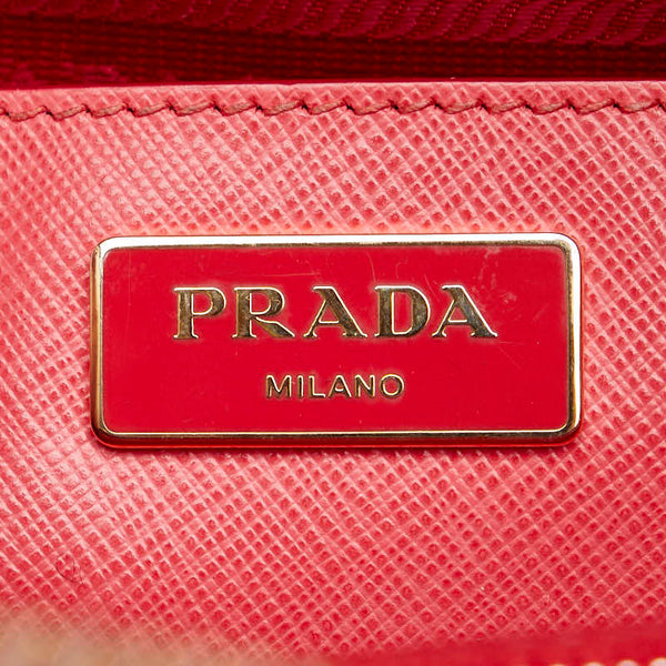 プラダ 三角ロゴプレート ハンドバッグ ショルダーバッグ 2WAY ピンク サフィアーノ レザー レディース PRADA 【中古】