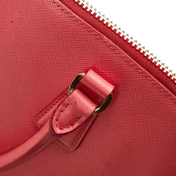 プラダ 三角ロゴプレート ハンドバッグ ショルダーバッグ 2WAY ピンク サフィアーノ レザー レディース PRADA 【中古】