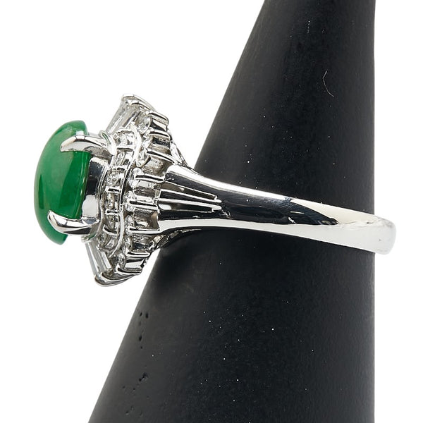 グリーン Pt900 プラチナ ヒスイ1.97ct ダイヤ0.66ct リング 指輪 レディース 12号 【中古】