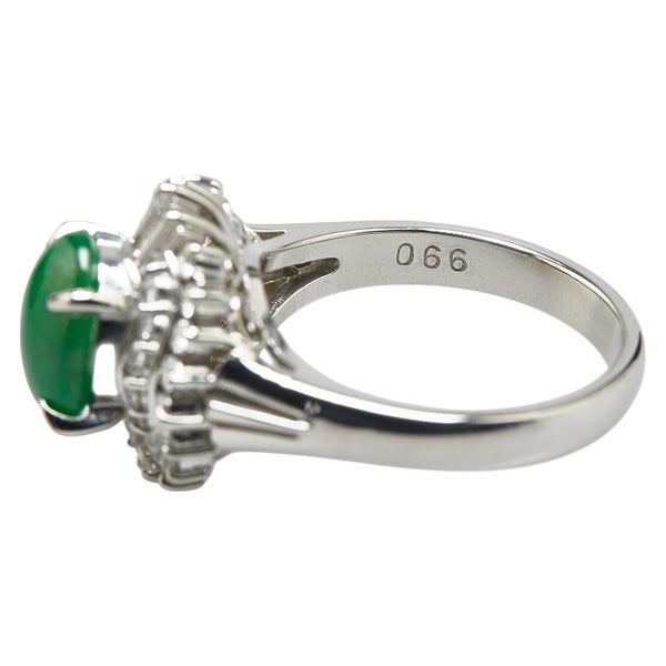 グリーン Pt900 プラチナ ヒスイ1.97ct ダイヤ0.66ct リング 指輪 レディース 12号 【中古】