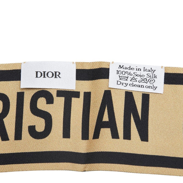 ディオール ミッツァ レオパード スカーフ ブラウン ブラック シルク レディース Dior 【中古】