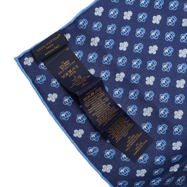 ルイ ヴィトン ポケットスクエア フル オブ ヴィヴィエンヌ スカーフ M79470 ネイビー シルク メンズ LOUIS VUITTON 【中古】