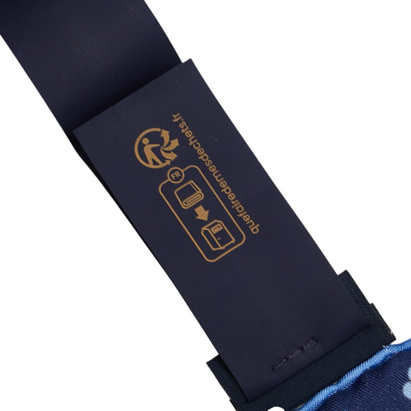 ルイ ヴィトン ポケットスクエア フル オブ ヴィヴィエンヌ スカーフ M79470 ネイビー シルク メンズ LOUIS VUITTON 【中古】