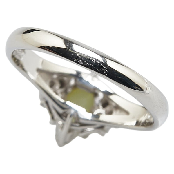Pt900 プラチナ キャッツアイ0.85ct ダイヤ0.16ct リング 指輪 レディース 10.5号 【中古】