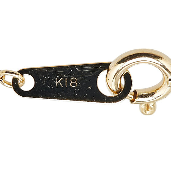 K18YG イエローゴールド ダイヤ0.07ct ネックレス レディース 【中古】