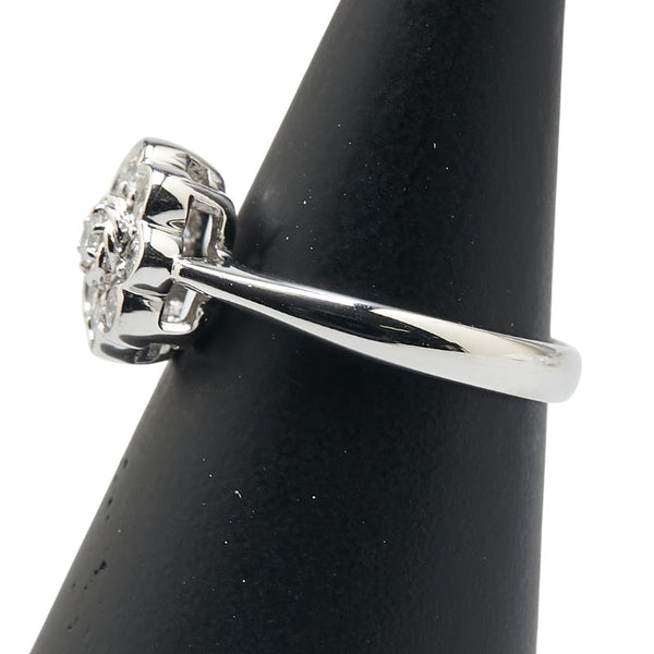 Pt900 プラチナ ダイヤ0.50ct 花 フラワー モチーフ リング 指輪 レディース 11.5号 【中古】