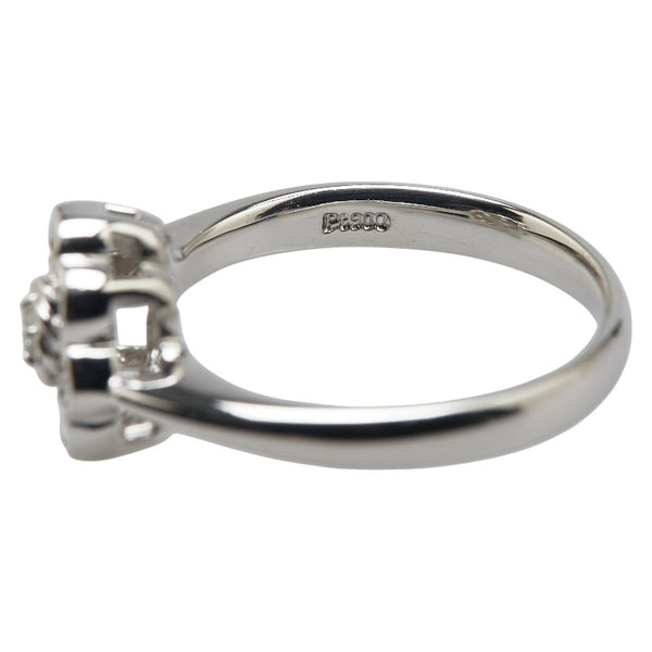 Pt900 プラチナ ダイヤ0.50ct 花 フラワー モチーフ リング 指輪 レディース 11.5号 【中古】